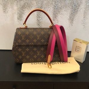 LOUIS VUITTON CLUNY BB LONG FUSHIA STRAP